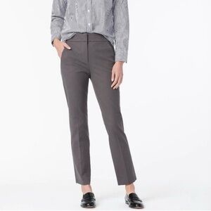 {J. Crew} "Remi" Short Petite Gray Straight Leg Ankle Ponte Dress Pants
